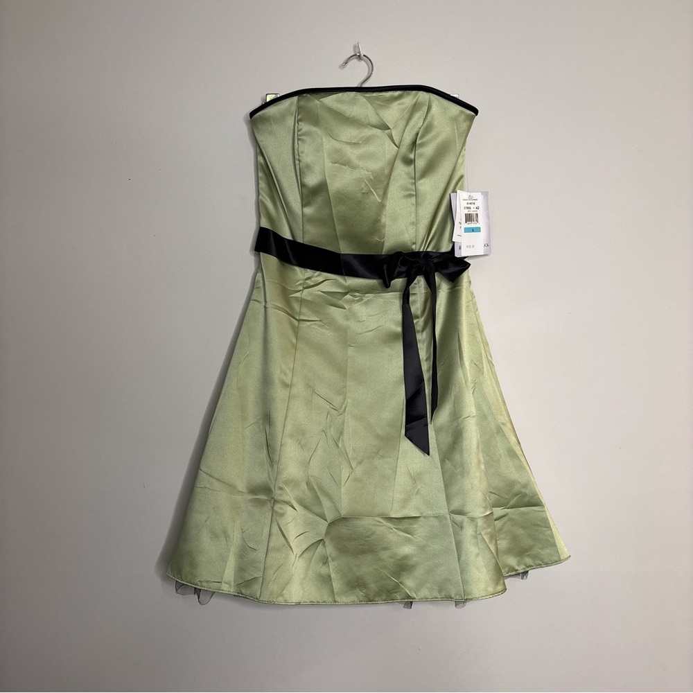 Jessica McClintock for Gunne Sax vintage Green Strapless Mini Dress